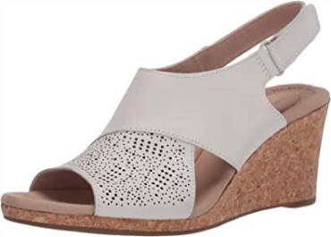 Sandalia Cuña Mujer Lafley Joy Blanco Piel Clarks