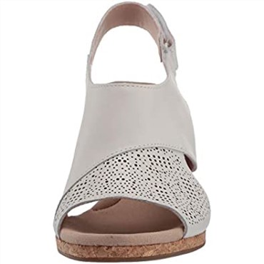 Sandalia Cuña Mujer Lafley Joy Blanco Piel Clarks