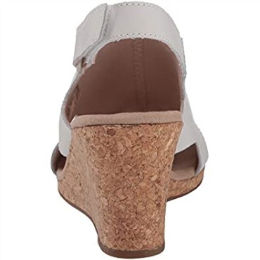 Sandalia Cuña Mujer Lafley Joy Blanco Piel Clarks