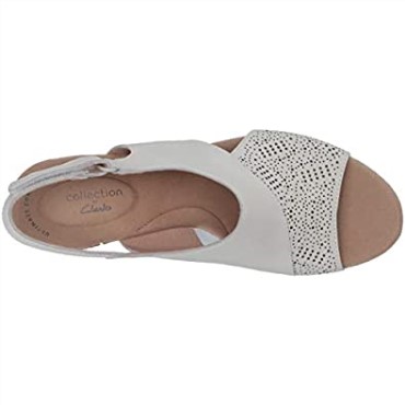 Sandalia Cuña Mujer Lafley Joy Blanco Piel Clarks