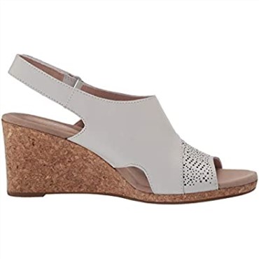 Sandalia Cuña Mujer Lafley Joy Blanco Piel Clarks