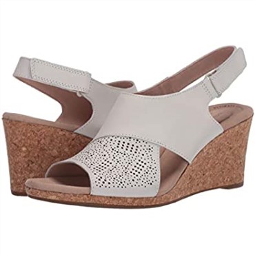 Sandalia Cuña Mujer Lafley Joy Blanco Piel Clarks