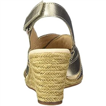 Sandalia Con Cuña Lafley Krissy Para Mujer Clarks Peltre Metalizado Cuero