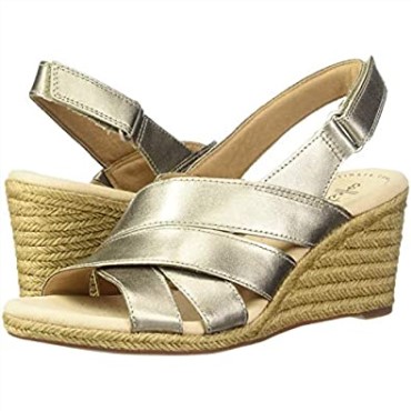 Sandalia Con Cuña Lafley Krissy Para Mujer Clarks Peltre Metalizado Cuero