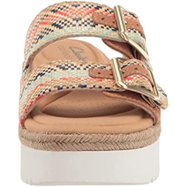 Sandalia De Mujer Lana Beach Slide Sandalia Cuero Natural Tostado Combi Clarks