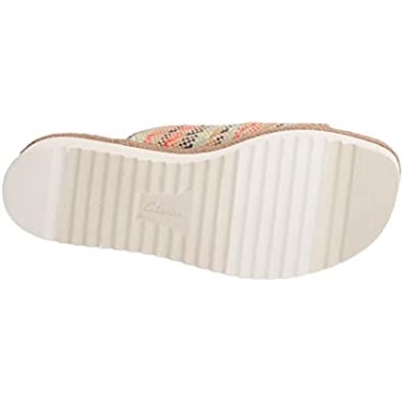 Sandalia De Mujer Lana Beach Slide Sandalia Cuero Natural Tostado Combi Clarks