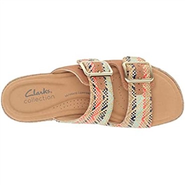 Sandalia De Mujer Lana Beach Slide Sandalia Cuero Natural Tostado Combi Clarks
