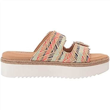 Sandalia De Mujer Lana Beach Slide Sandalia Cuero Natural Tostado Combi Clarks