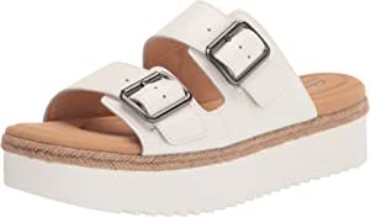 Sandalia De Mujer Lana Beach Slide En Piel Blanca Clarks