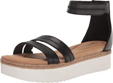 Sandalia Plana Mujer Lana Glide Clarks Piel Negra