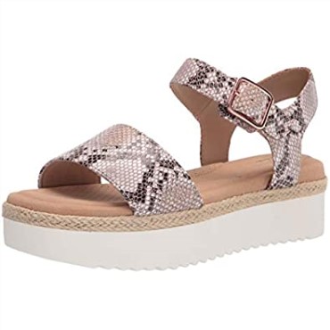Sandalia Cuña Mujer Lana Shore Clarks Marrón Serpiente Sintético
