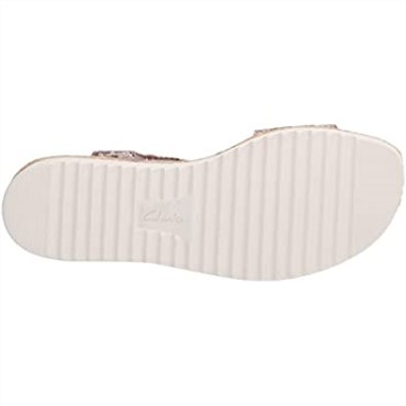 Sandalia Cuña Mujer Lana Shore Clarks Marrón Serpiente Sintético
