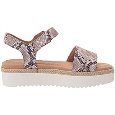 Sandalia Cuña Mujer Lana Shore Clarks Marrón Serpiente Sintético