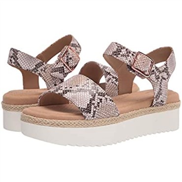 Sandalia Cuña Mujer Lana Shore Clarks Marrón Serpiente Sintético