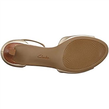 Sandalia De Tacón Mujer Laureti Grace Clarks Champagne Piel Metalizada