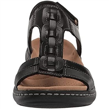 Sandalia Plana Mujer Laurieann Kay Negra Piel Clarks