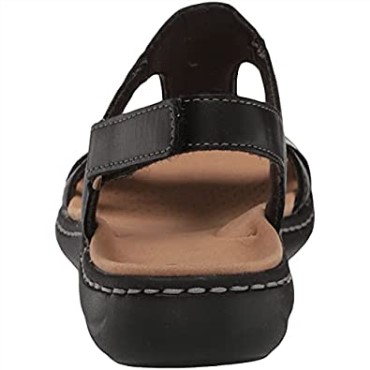 Sandalia Plana Mujer Laurieann Kay Negra Piel Clarks
