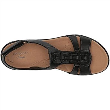 Sandalia Plana Mujer Laurieann Kay Negra Piel Clarks