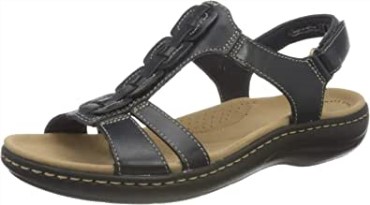 Sandalia Plana Mujer Laurieann Kay Clarks Piel Azul Marino