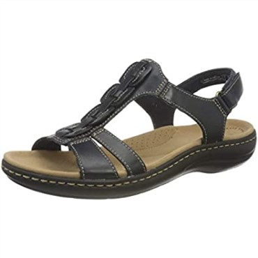 Sandalia Plana Mujer Laurieann Kay Clarks Piel Azul Marino