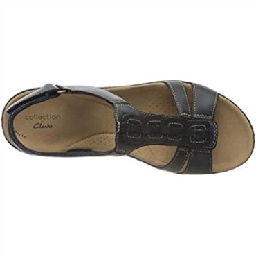 Sandalia Plana Mujer Laurieann Kay Clarks Piel Azul Marino