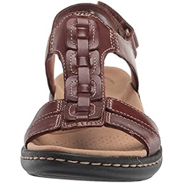 Sandalia Plana Mujer Laurieann Kay Clarks Cuero Tostado