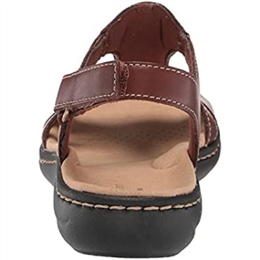 Sandalia Plana Mujer Laurieann Kay Clarks Cuero Tostado
