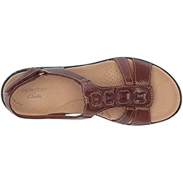 Sandalia Plana Mujer Laurieann Kay Clarks Cuero Tostado