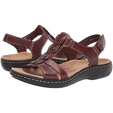 Sandalia Plana Mujer Laurieann Kay Clarks Cuero Tostado