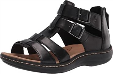 Sandalia Plana Mujer Laurieann Remi Clarks Nubuck Negro