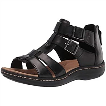 Sandalia Plana Mujer Laurieann Remi Clarks Nubuck Negro