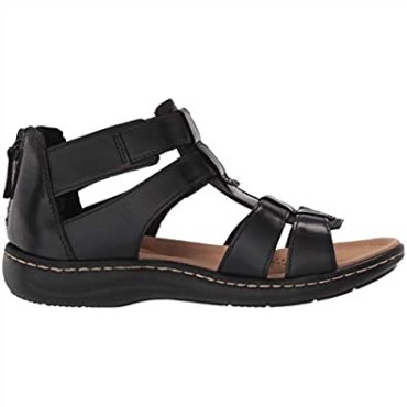 Sandalia Plana Mujer Laurieann Remi Clarks Nubuck Negro