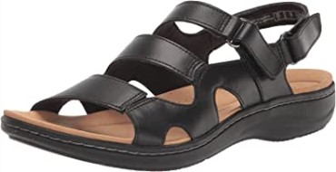 Sandalia Plana Mujer Estilo Laurieann Clarks Piel Negra