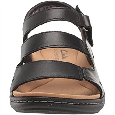 Sandalia Plana Mujer Estilo Laurieann Clarks Piel Negra