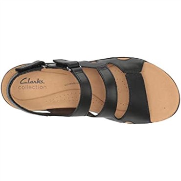 Sandalia Plana Mujer Estilo Laurieann Clarks Piel Negra