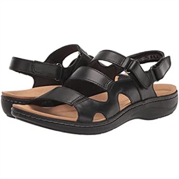 Sandalia Plana Mujer Estilo Laurieann Clarks Piel Negra