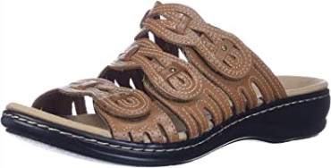 Sandalia Mujer Leisa Faye Clarks Cuero Tostado