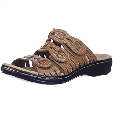 Sandalia Mujer Leisa Faye Clarks Cuero Tostado