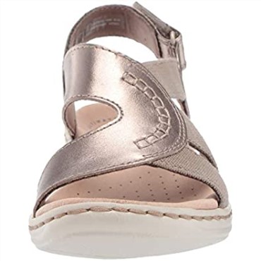 Sandalia Mujer Leisa Joy Peltre Metalizado Piel Textil Clarks