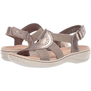 Sandalia Mujer Leisa Joy Peltre Metalizado Piel Textil Clarks