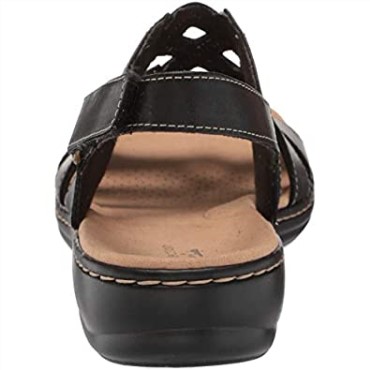 Sandalia Plana Mujer Leisa Ruby ​​negro Piel Clarks