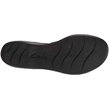 Sandalia Plana Mujer Leisa Ruby ​​negro Piel Clarks