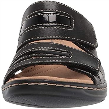 Sandalia Plana Mujer Leisa Zoe Clarks Negra Piel Sintetica Combi