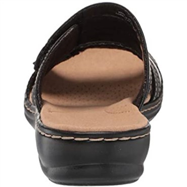 Sandalia Plana Mujer Leisa Zoe Clarks Negra Piel Sintetica Combi