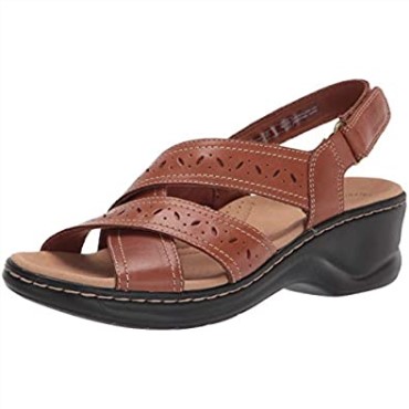 Sandalia Plana Mujer Lexi Perla Clarks Cuero Tostado Oscuro