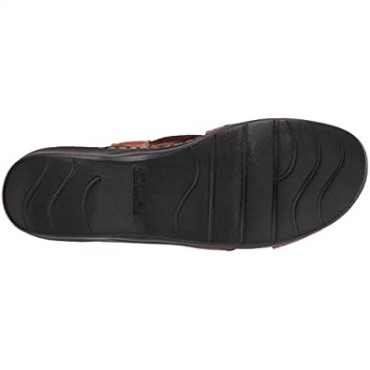 Sandalia Plana Mujer Lexi Perla Clarks Cuero Tostado Oscuro