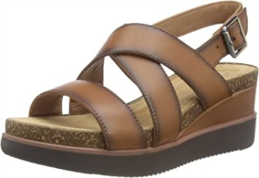Sandalia Con Cuña Cruzada Lizby Para Mujer Clarks Marrón Oscuro Lea