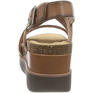 Sandalia Con Cuña Cruzada Lizby Para Mujer Clarks Marrón Oscuro Lea