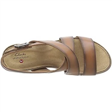 Sandalia Con Cuña Cruzada Lizby Para Mujer Clarks Marrón Oscuro Lea
