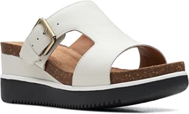 Sandalia Lizby Easy Slide Mujer Piel Blanca Clarks Piel Blanca